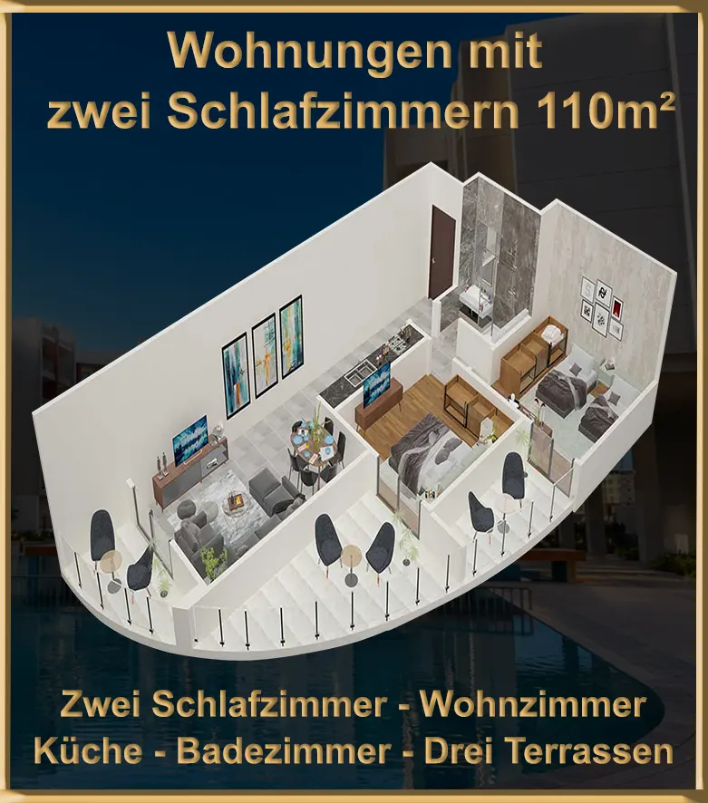 110 m² Apartments mit 2 Schlafzimmern Hurghada